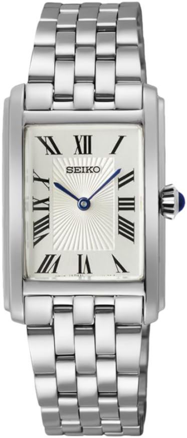 Seiko Essentials Tank Quartz White Dial Women&#39;s Watch SWR083