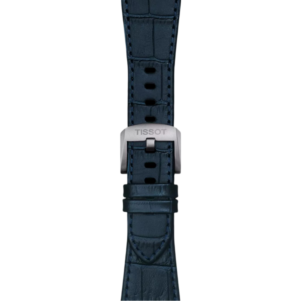 Tissot Official Dark Blue PRX 40mm Leather Strap With Steel Endpiece T852047701