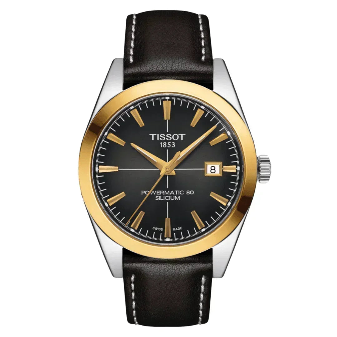 Tissot Gentleman Powermatic 80 Silicium Solid 18K Gold Bezel Automatic Men's Watch T9274074606101