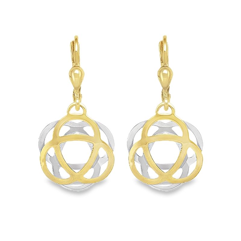 14K Two-Tone Gold Drop Earrings