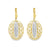 14K Two-Tone Gold Oval Filigree Drop Earrings