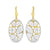 14K Two-Tone Gold Fancy Oval Drop Earrings