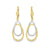 14K Two-Tone Gold Interlocking Teardrop Drop Earrings