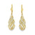 14K Two-Tone Gold Spiral Filigree Teardrop Earrings