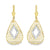 14K Two-Tone Gold Teardrop Earrings with Diamond-Cut Filigree Accent