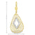 14K Two-Tone Gold Teardrop Earrings with Diamond-Cut Filigree Accent