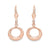 10K Rose Gold Fancy Circle Drop Earrings