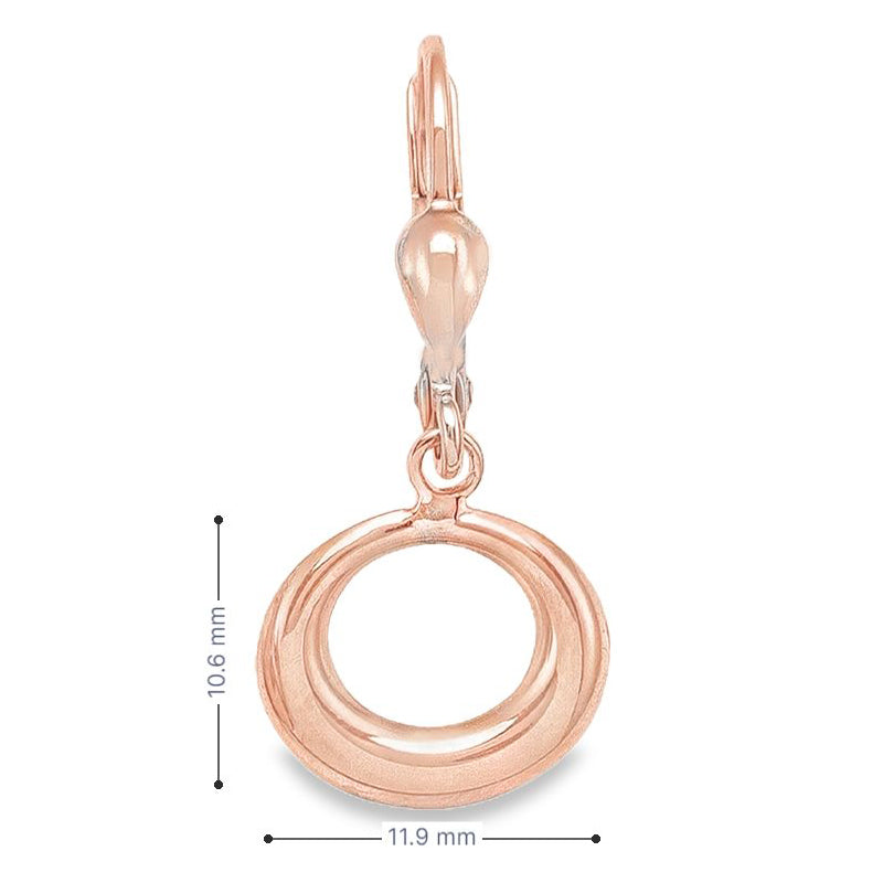 10K Rose Gold Fancy Circle Drop Earrings