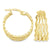 14K Yellow Gold Wave Fancy Hoop Earrings