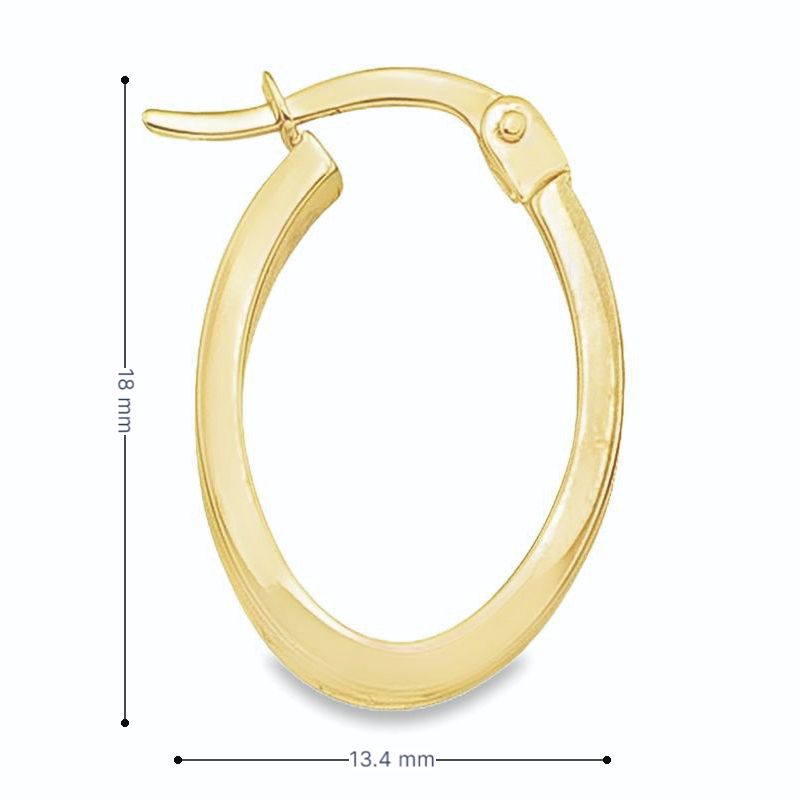 Oval Patterned 14K Yellow Gold Hoop Earrings