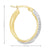 14K Yellow and White Gold Diamond-Cut Oval Hoop Earrings