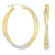 14K Two-Tone Gold Diamond-Cut Oval Hoop Earrings