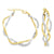 14K Yellow and White Gold Fancy Twist Hoop Earrings