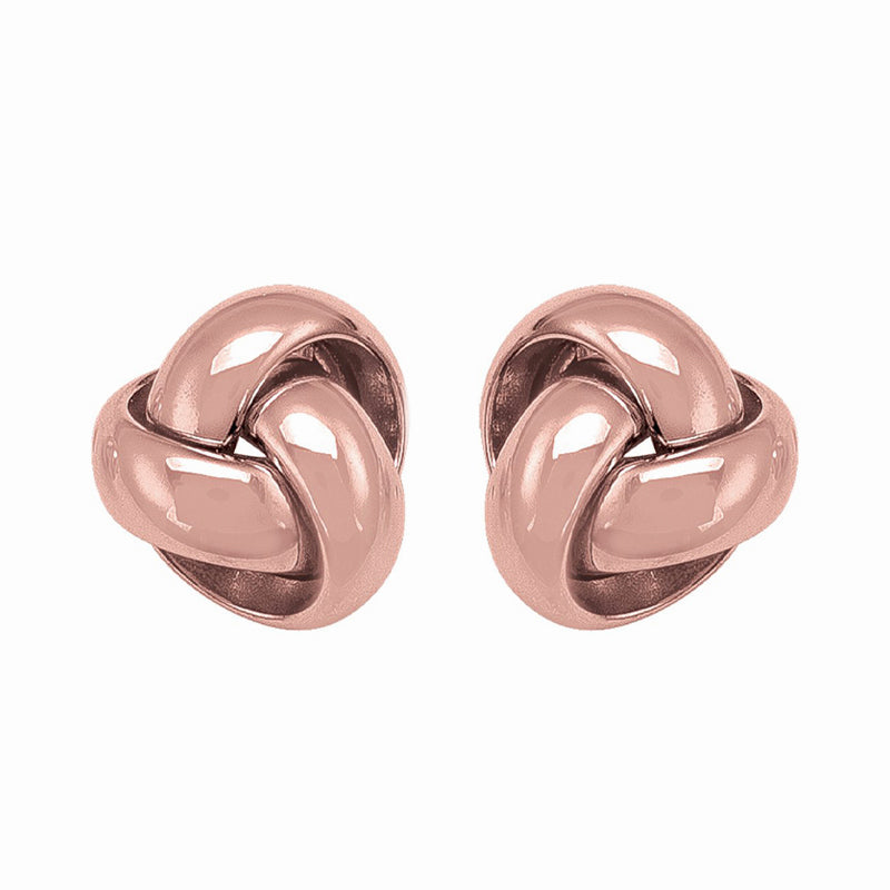 14K Rose Gold Love Knot Stud Earrings