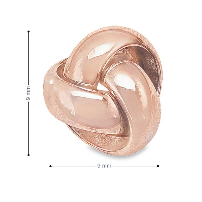 14K Rose Gold Love Knot Stud Earrings