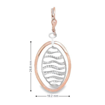 10K Rose & White Gold Oval Drop Earrings