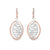 10K Rose & White Gold Oval Drop Earrings