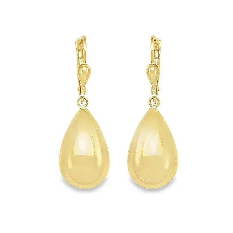 10K Yellow Gold Fancy High Polish Drop Earrings