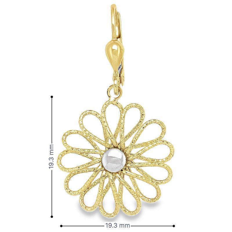 10K Two-Tone Gold Floral Drop Earrings