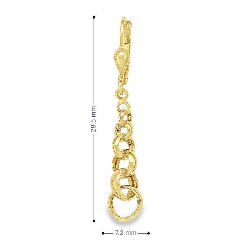 10K Yellow Gold High Polish Link Drop Earrings