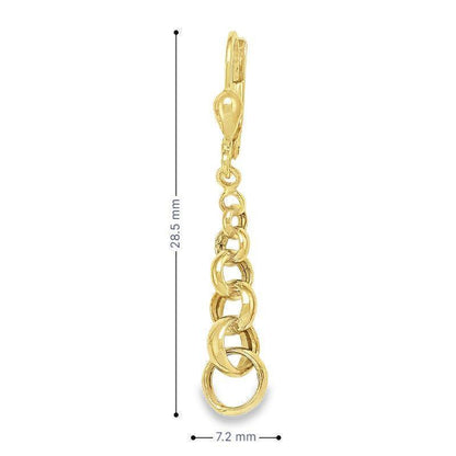 10K Yellow Gold High Polish Link Drop Earrings