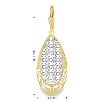 10K Two Tone Gold Fancy Drop Earrings
