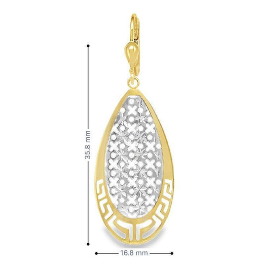 10K Two Tone Gold Fancy Drop Earrings