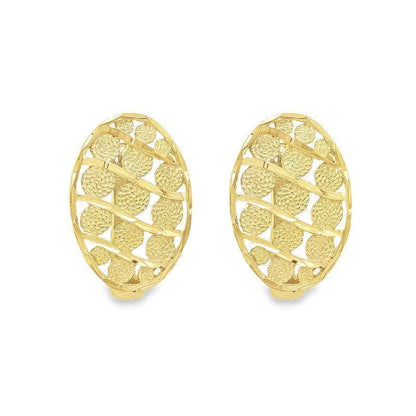 10K Yellow Gold Fancy Diamond Cut Stud Earrings