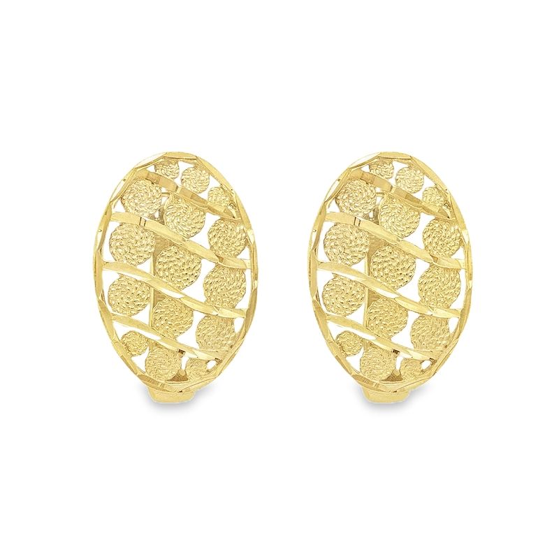 10K Yellow Gold Fancy Diamond Cut Stud Earrings