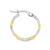 10K Two Tone Gold Patterned Knife Edge Hoop Earrings