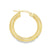 10K Yellow and White Gold Patterned Hoop Earrings