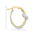 10K Yellow and White Solid Gold Fancy Hoop Earrings