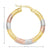 10K Tri-Color Gold Brushed Hoop Earrings