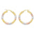 10K Tri-Color Gold Brushed Hoop Earrings