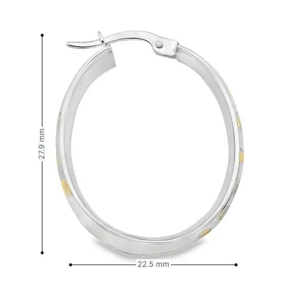 10K Yellow and White Gold Hoop Fancy Earrings