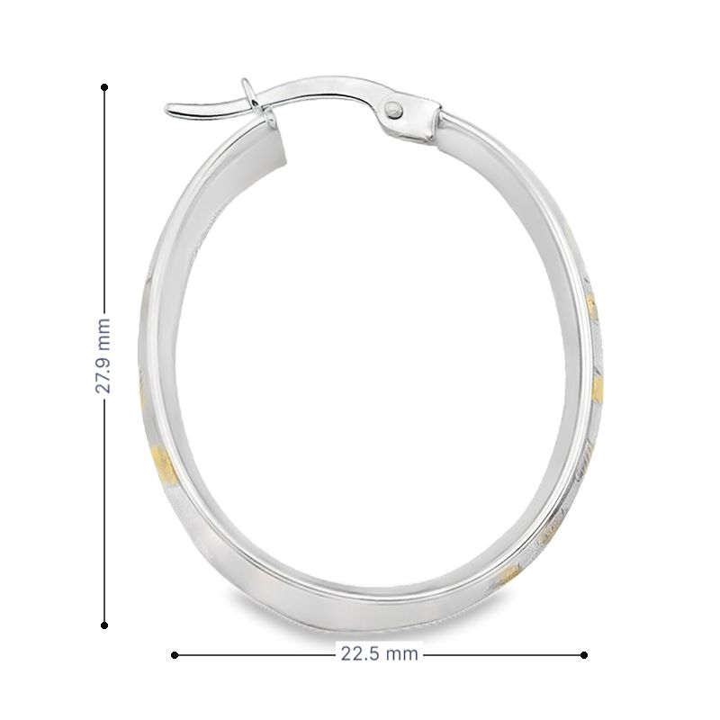 10K Yellow and White Gold Hoop Fancy Earrings