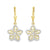 10K Two-Tone Gold Diamond-Cut Petal Flower Drop Earrings