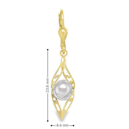 10K Yellow, White Gold Fancy Drop Earrings