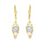 10K Yellow White Gold Fancy Drop Earrings 