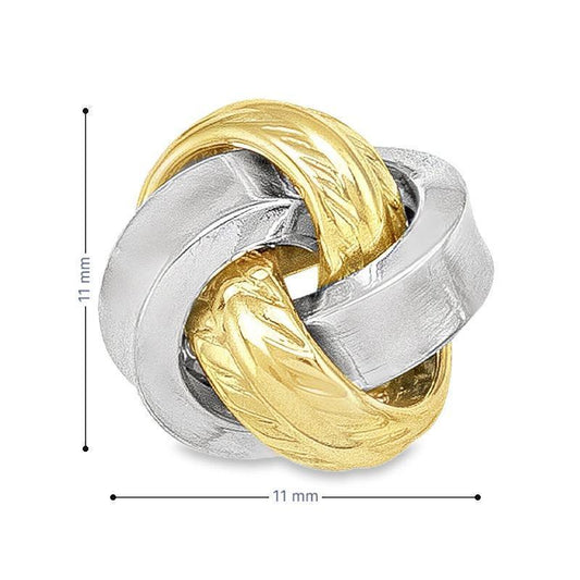 10K Two Tone Gold Love Knot Stud Earrings