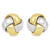 10K Yellow and White Gold Love Knot Stud Earrings