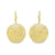 10K Yellow Gold Textured Disc Earrings