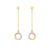 10K Tri-Colour Gold Knot Drop Earrings