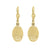 10K Yellow Gold Diamond-Cut Oval Drop Earrings