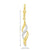 10K Two-Tone Gold Swirl Drop Earrings