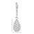 10K White Gold Fancy Diamond Cut Tear Drop Earrings