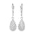 10K White Gold Fancy Diamond Cut Tear Drop Earrings