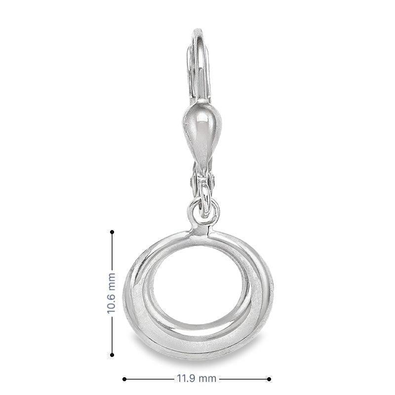 10K White Gold Fancy Circle Drop Earrings