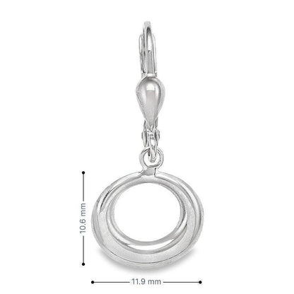 10K White Gold Fancy Circle Drop Earrings