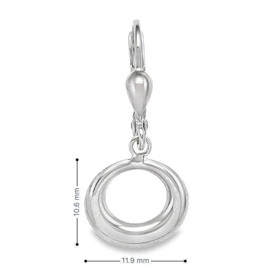 10K White Gold Fancy Circle Drop Earrings